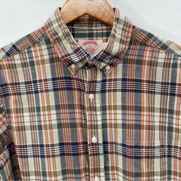 Brooks Brothers Retro Collared Short Sleeve Plaid Button Down Size Large - Picture 2 of 7